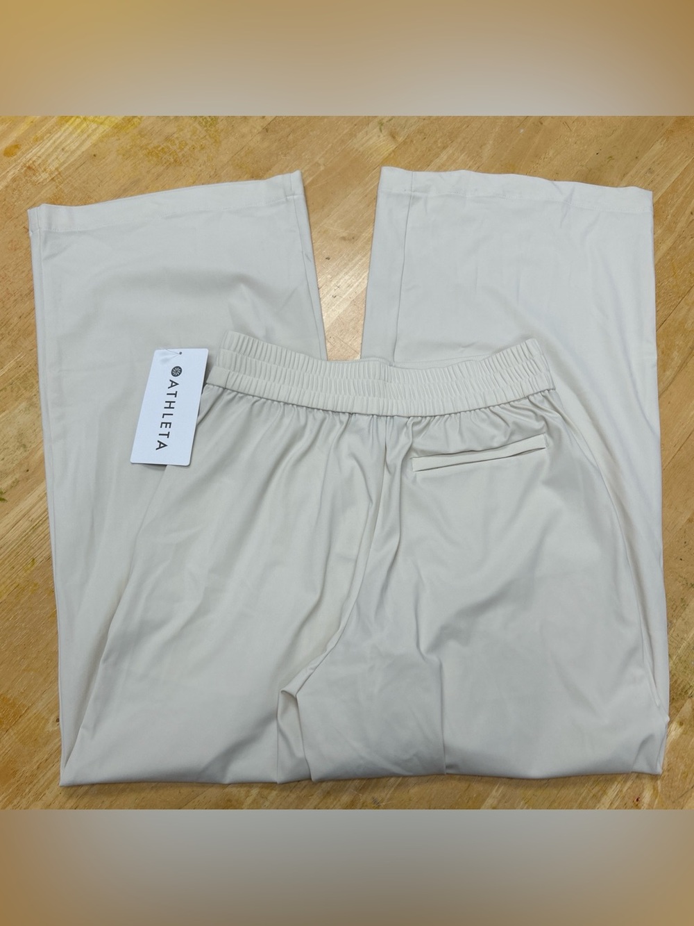 New Athleta Pinnacle High Rise Trouser Cream Ivory 00 / P XS Wide Leg Dressy - Picture 6 of 12